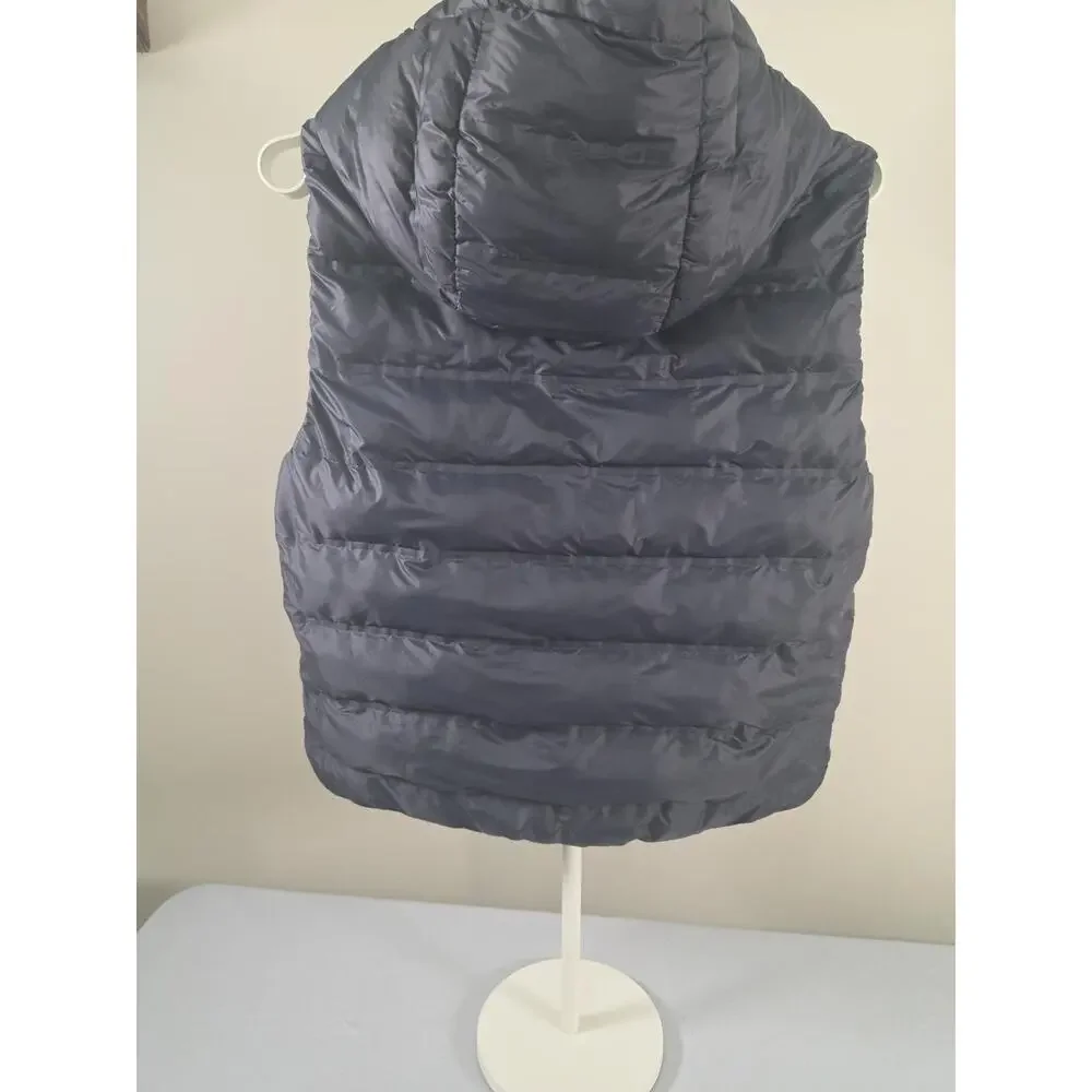 Zara Girls Black Puffer Vest 11-12 152 Black Hooded Fits Women’s S Lightweight